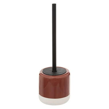 5five Toiletborstel - met houder - rond - rood bruin dolomiet - 37 cm product