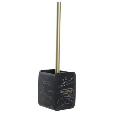 Items Toiletborstel marmer look - zwart - polyresin - 37 cm product