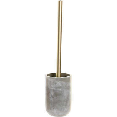 Items Toiletborstel met houder - grijs marmer - polyresin - 37 cm product
