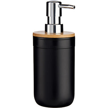 Berilo Zeeppompje zeepdispenser - kunststof - zwart - 350 ml product