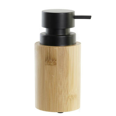Items Zeeppompje/Dispenser - bamboe/rvs - hout/zwart - 16 cm product