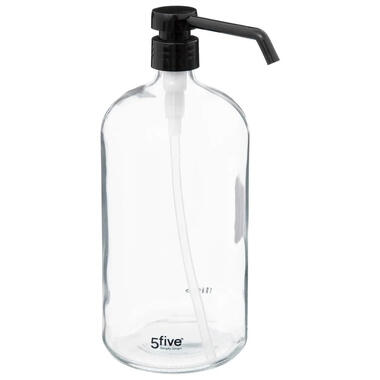 5Five Zeeppompje van glas - transparant - 1 liter - zeepdispenser product