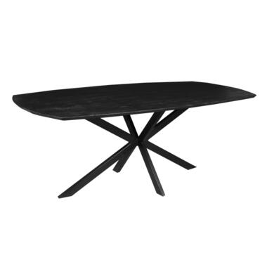 Mangohoutonline - Eettafel Vicenza Black Deens 200x100cm Ovaal - Zwart - Mahom product