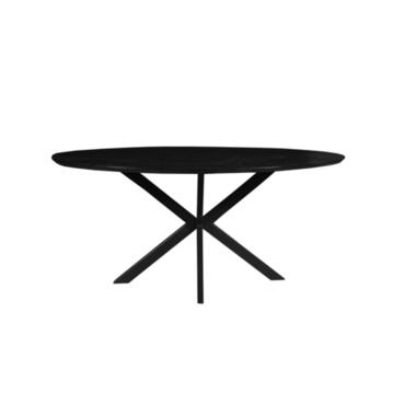 Mangohoutonline - Eettafel Bologna Black 180x100cm Ovaal - Zwart - Mahom product