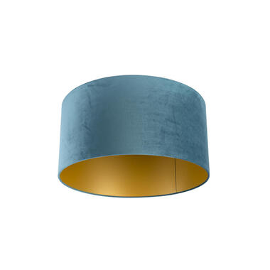 QAZQA lampkappen Cilinder Velours blauw product