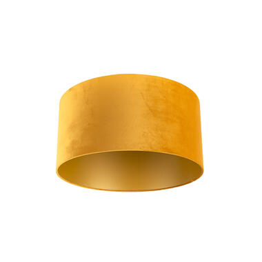 Qazqa lampenkap cilinder velours geel product