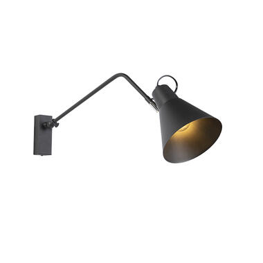QAZQA Design wandlamp zwart verstelbaar - Luna product