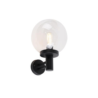 QAZQA Buiten wandlamp zwart met kunststof IP44 RVS - Sfera product