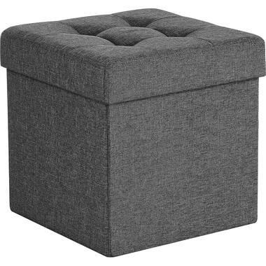 Dok Home - Grijze Poef - Hocker - Donkergrijs - 38 x 38 x 38 cm product