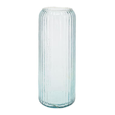 Excelent Houseware Cilindervaas glas - blauw - 15 x 37 cm product