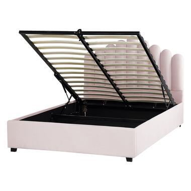 VINCENNES - Bed met opbergruimte - Roze - 140 x 200 cm - Fluweel product