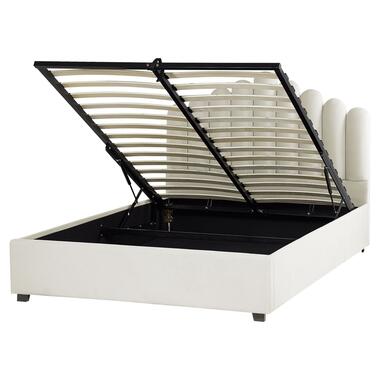 VINCENNES - Bed met opbergruimte - Wit - 160 x 200 cm - Fluweel product