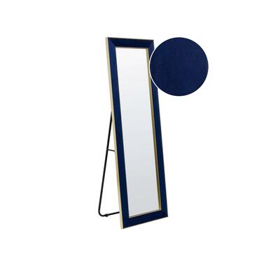 Beliani Staande spiegel LAUTREC - Blauw fluweel product