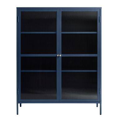 Vitrinekast Blauw - 40x110,9x140cm - Metaal - Kast Bronco product