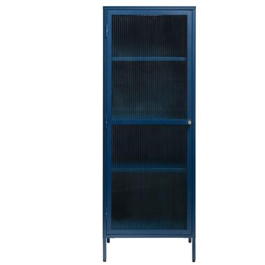 Vitrinekast Blauw - 40x58x160cm - Metaal - Kast Bronco product