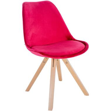 CLP Eetkamerstoel Sofia natura (vierkant) Frame - Fluweel - rood product