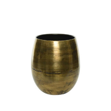 Decoris Plantenpot - goudkleurig - zink - D18 x H25 cm product