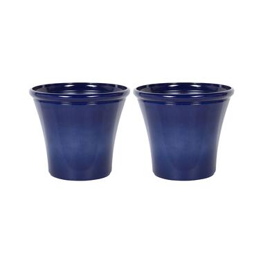 KOKKINO - Bloempot set - Blauw - 55 cm - Klei-vezelmengsel product