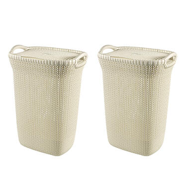 Curver Knit Wasmand met deksel - 57L - 2 stuks - Wit product