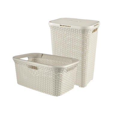 Curver Style Wasmand met Deksel 60L + Wasmand 45L - Wit product