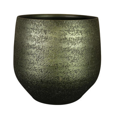 Ter Steege Plantenpot - keramiek - metallic donkergroen - 36x33cm product