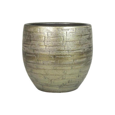 Bela Arte Plantenpot - keramiek - goud glans - D18-H16 cm product