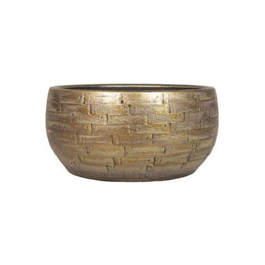 Bela Arte Plantenpot - keramiek - goud glans - D29-H14 cm product