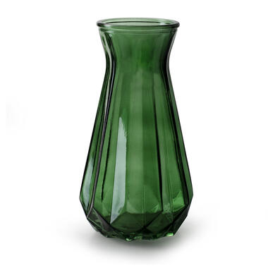 Jodeco Bloemenvaas - Stijlvol model - groen/transparant glas - H15 x D10 cm product