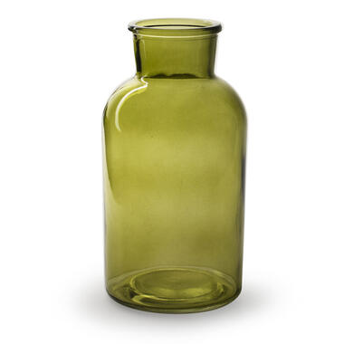 Jodeco Bloemenvaas - Apotheker model - groen/transparant glas - H20 x D10 cm product