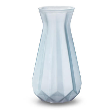 Jodeco Bloemenvaas - lichtblauw/transparant glas - H18 x D11,5 cm product
