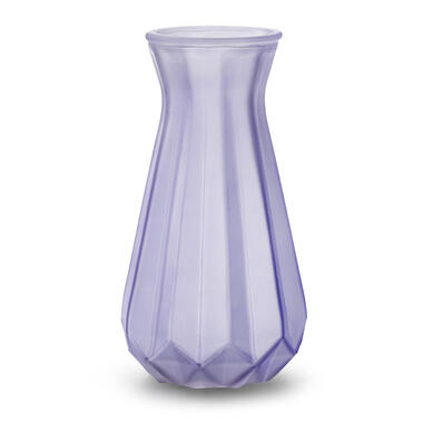 Jodeco Bloemenvaas - lila paars/transparant glas - H18 x D11,5 cm product
