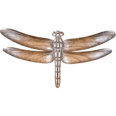 Tuindecoratie Muur libelle - bronskleurig - metaal - 49 cm product