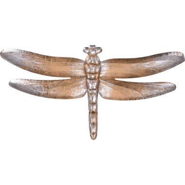 Tuindecoratie Muur libelle - bronskleurig - metaal - 46 cm product