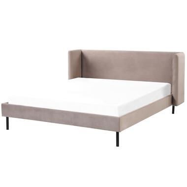 ARETTE - Tweepersoonsbed - Taupe - 160 x 200 cm - Fluweel product