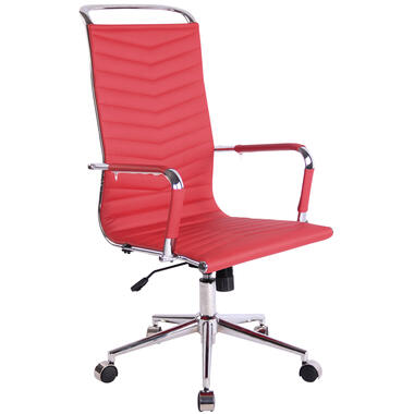 CLP Bureaustoel Batley chroom Frame - Kunstleer - rood product