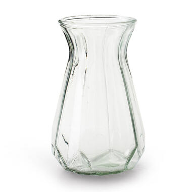 Jodeco Bloemenvaas - Stijlvol model - helder/transparant glas - H18 x D11,5 cm product