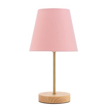 Pauleen Woody Rose Tafellamp - hout/roze product