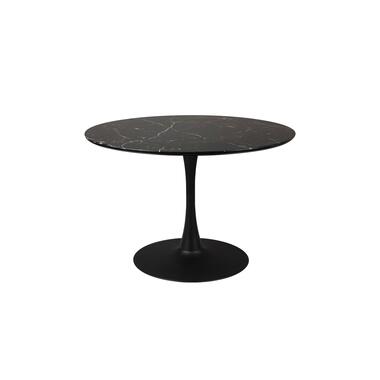 Housecraft Maru Eettafel Marmerlook Rond 110 cm Zwart product