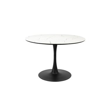 Housecraft Maru Eettafel Marmerlook Rond 110 cm Wit product