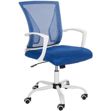 CLP Bureaustoel Tracy wit Frame - Microfiber - blauw product