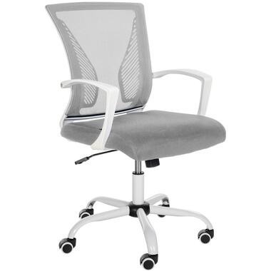 CLP Bureaustoel Tracy wit Frame - Microfiber - licht grijs product