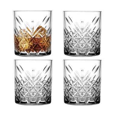 Whisky tumbler glazen - 4x - Timeless serie - transparant - 340 ml product