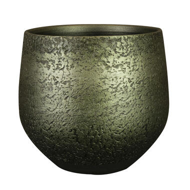 Ter Steege Plantenpot - keramiek - metallic donkergroen - 27x25cm product