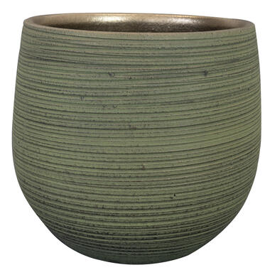 Ter Steege Plantenpot - keramiek - donkergroen - stripes -31x28cm product