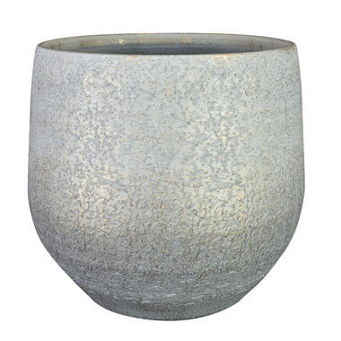 Ter Steege Plantenpot - keramiek - metallic zilvergrijs -32x30 cm product