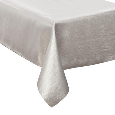 Tafelkleed/tafellaken - wit sparkling - 140 x 240 cm - polyester product