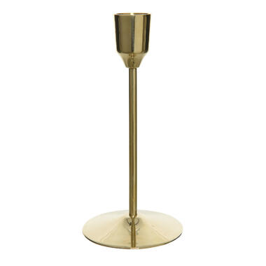 Decoris Diner kandelaar - voor kaarsen - aluminium - goud - 15 cm product