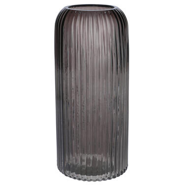 Bellatio Design Vaas - grijs - transparant glas - D9 x H20 cm product