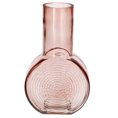 Bellatio Design Vaas - oud roze - transparant glas - D6 x H23 cm product