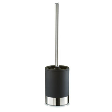 Zeller Toiletborstel in houder - rvs - zwart - D10 x H41 cm product